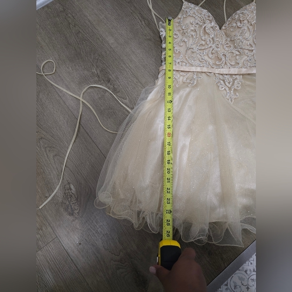 Chic Beige Embellished Gown - Picture 9 of 11